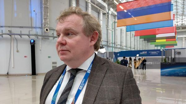 Генеральный директор компании Русатом Сервис Евгений Сальков на международной форум-выставке атомных технологий Атомэкспо-2022 (21 ноября 2022). Сочи - Sputnik Армения