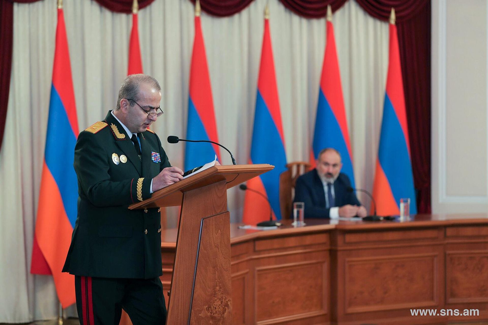 Торжественное заседание СНБ Армении с участием премьер-министра Никола Пашиняна по случаю Дня работника органов безопасности Армении (20 декабря 2022). Еревaн - Sputnik Армения, 1920, 20.12.2022