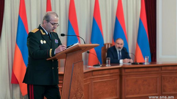 Торжественное заседание СНБ Армении с участием премьер-министра Никола Пашиняна по случаю Дня работника органов безопасности Армении (20 декабря 2022). Еревaн - Sputnik Армения
