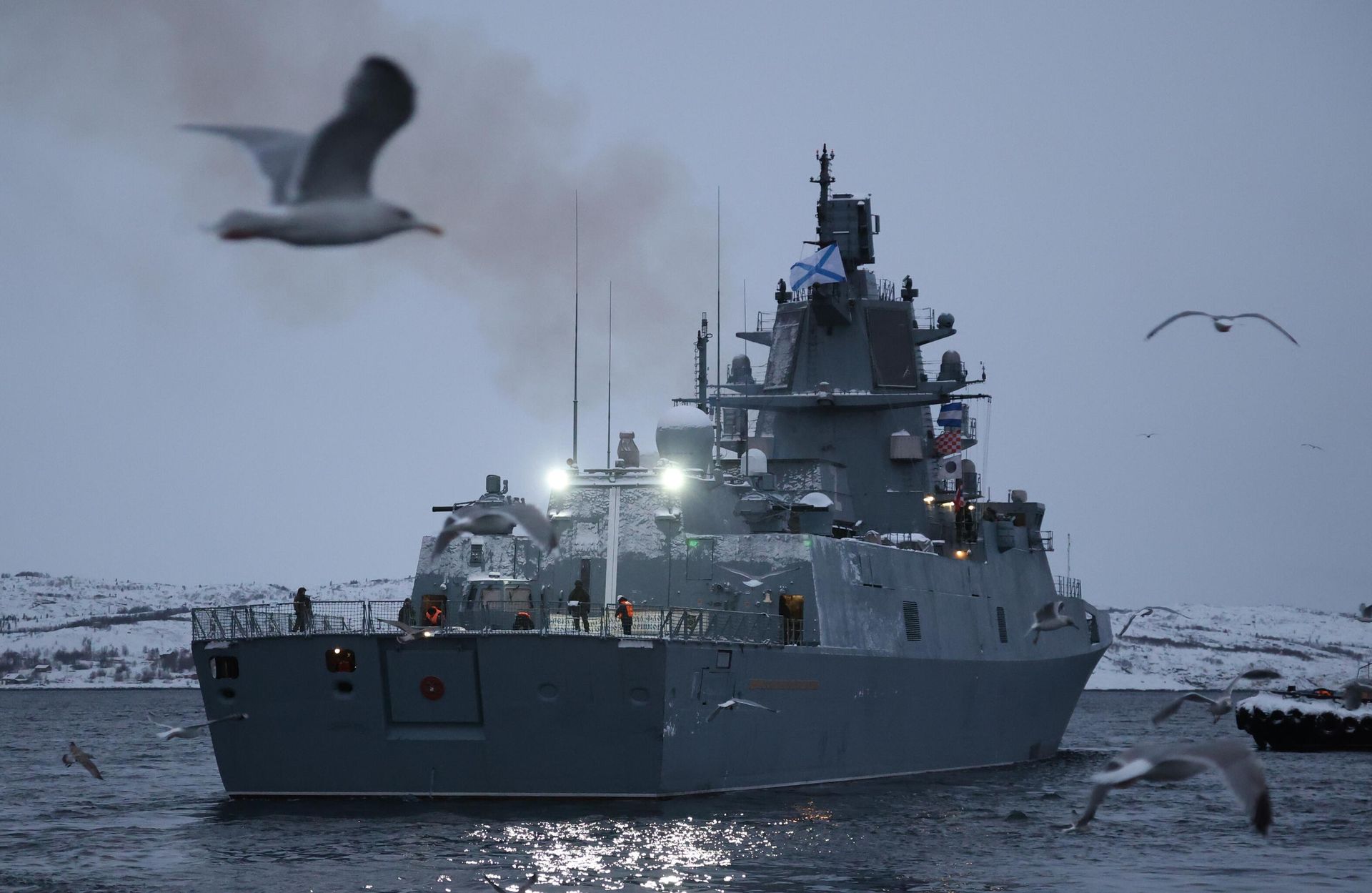 Фрегат Адмирал флота Советского Союза Горшков выходит на боевую службу (4 января 2023). Североморск - Sputnik Армения, 1920, 04.01.2023