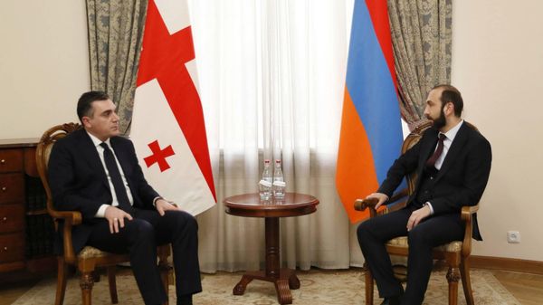 Встреча министров иностранных дел Армении и Грузии Арарата Мирзояна и Ильи Дарчиашвили (12 января 2023). Еревaн - Sputnik Армения