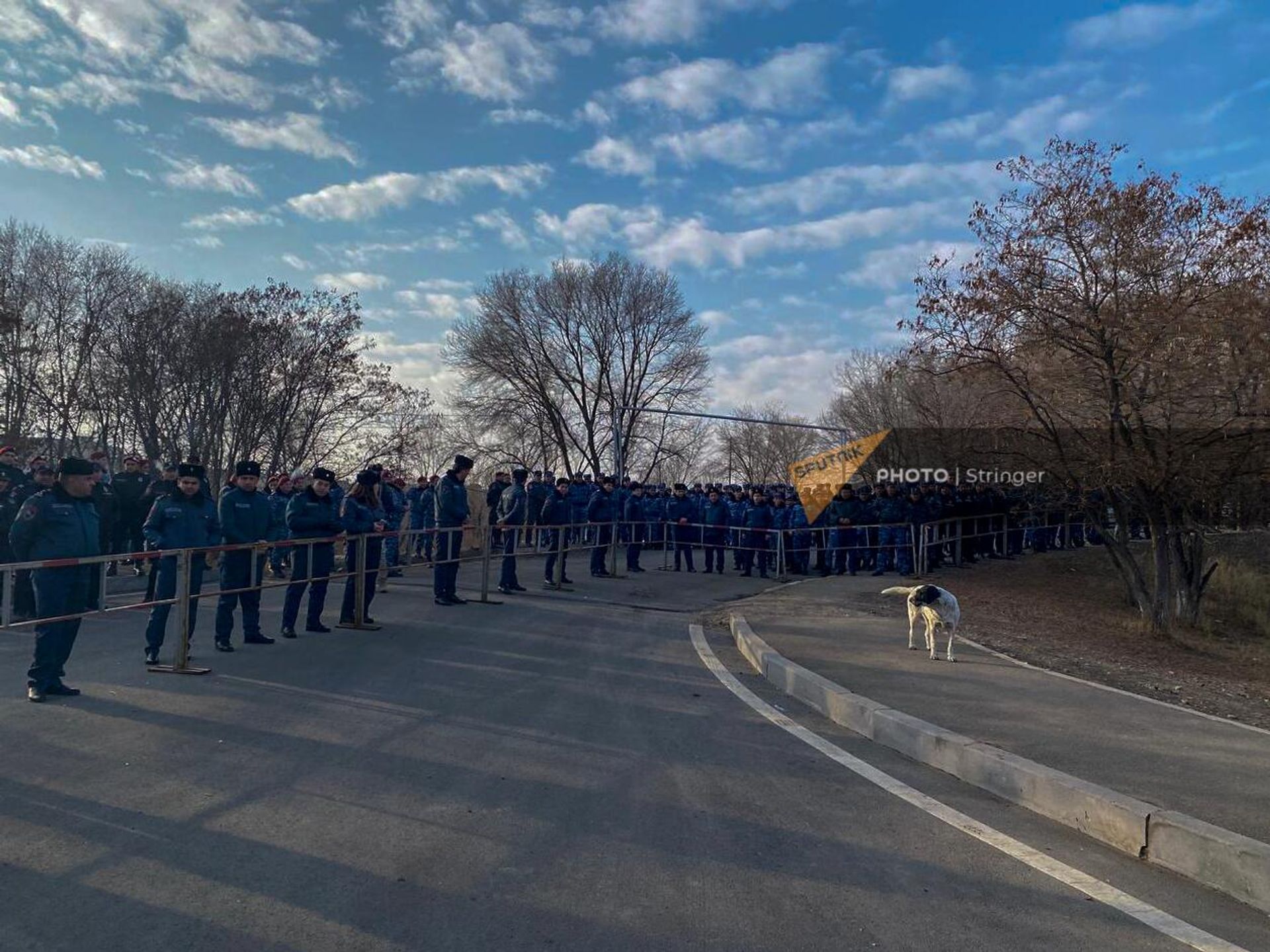 Акция протеста у российской военной базы (15 января 2023). Гюмри - Sputnik Армения, 1920, 15.01.2023