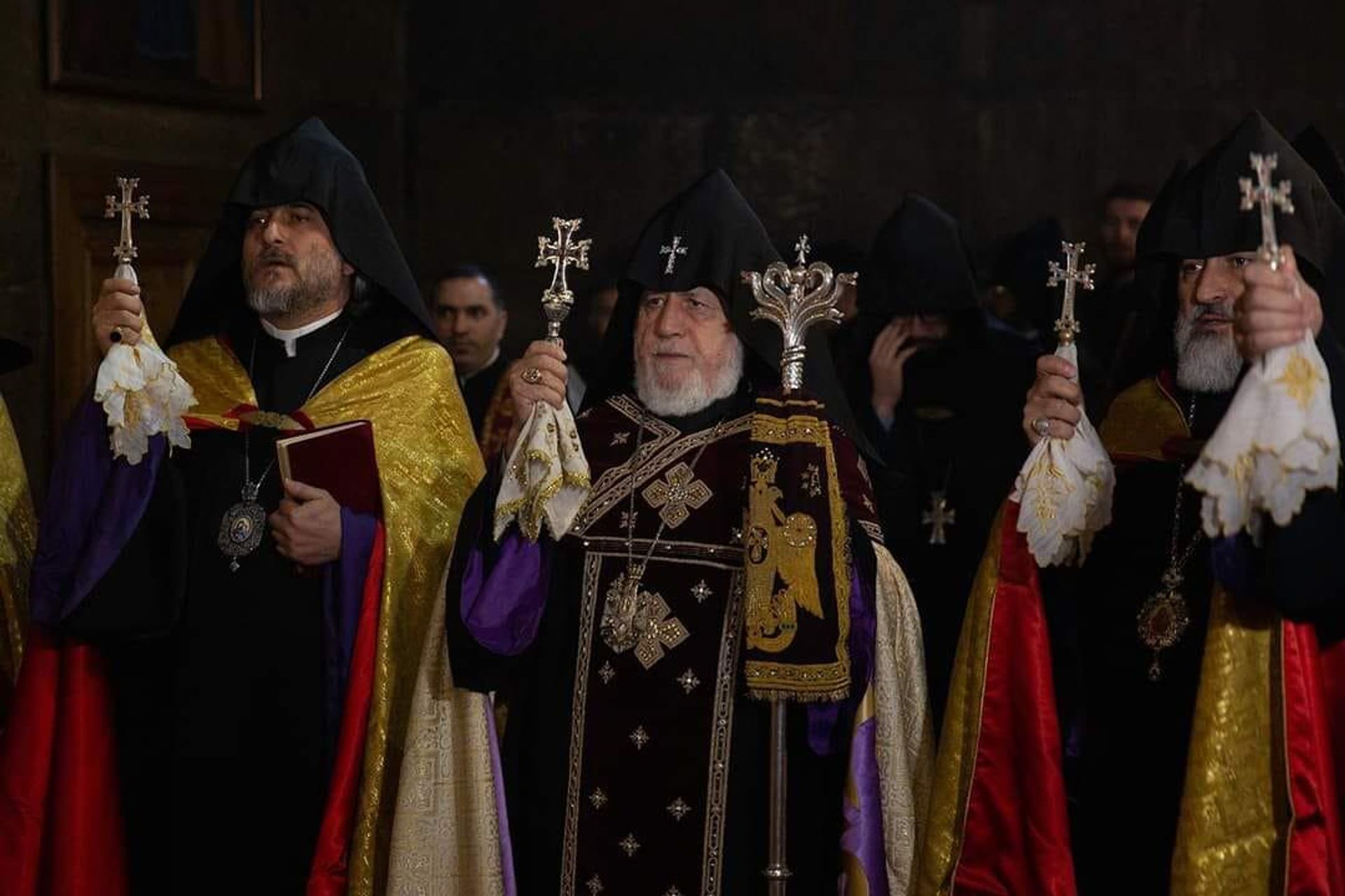 Католикос Гарегин Второй во время празднования Трндеза (13 февраля 2023). Эчмиaдзин Католикос Гарегин Второй во время празднования Трндеза (13 февраля 2023). Эчмиaдзин - Sputnik Армения, 1920, 13.02.2023