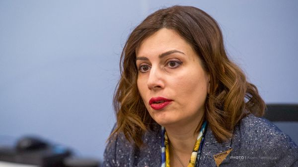 Министр здравоохранения Анаит Аванесян во время пресс-конференции (15 февраля 2023). Еревaн - Sputnik Армения