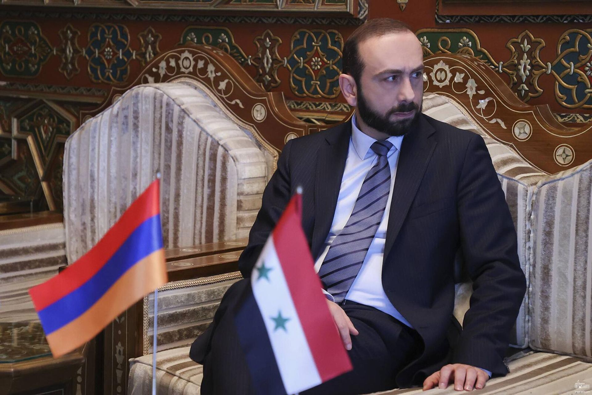 Встреча министров иностранных дел Армении и Сирии Арарата Мирзояна и Фейсала Аль-Микдада (23 февраля 2023). Дамаск - Sputnik Արմենիա, 1920, 23.02.2023