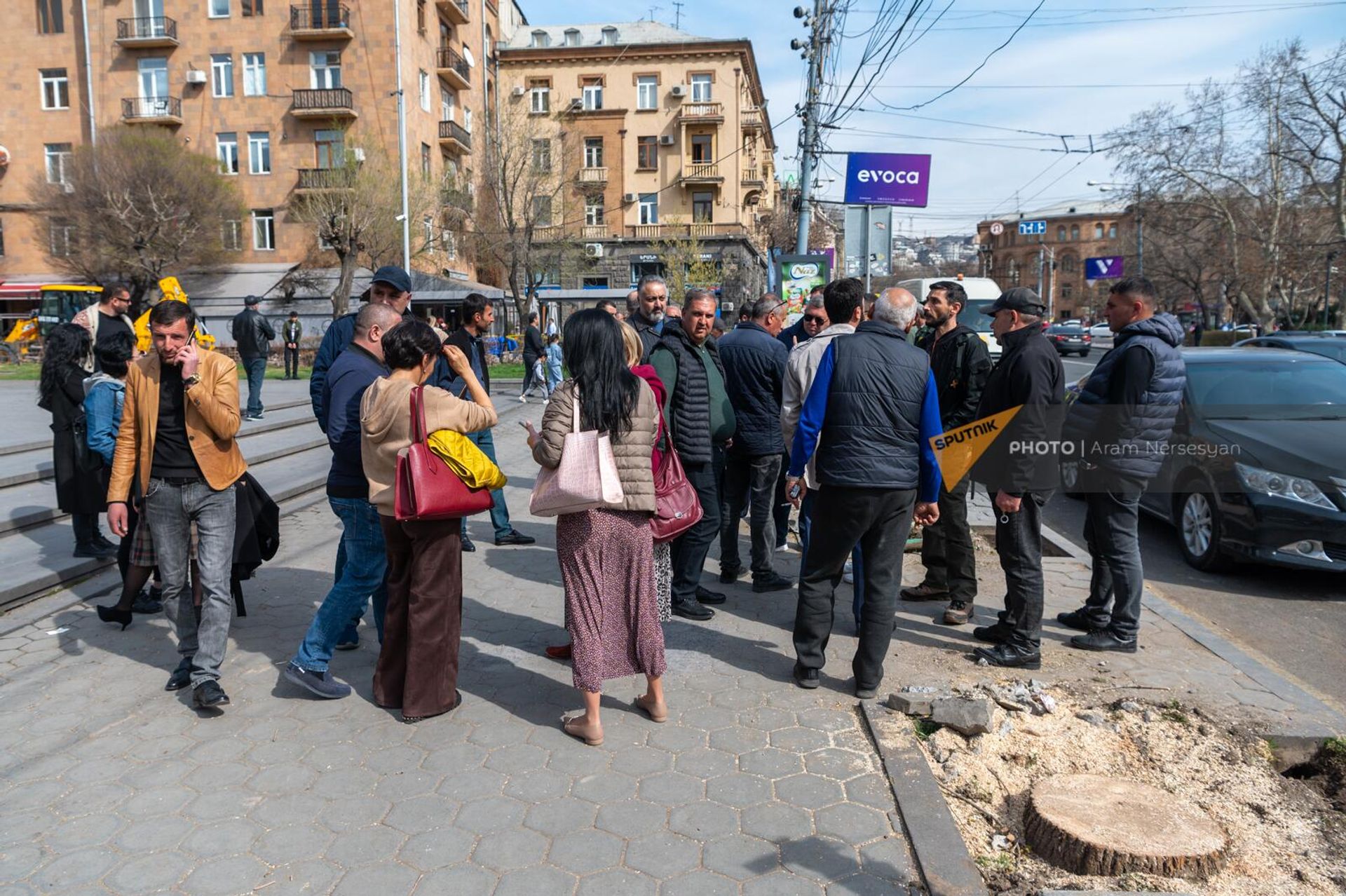 НКО Озеленение и охрана окружающей среды вырубает деревья на улице Московян - Sputnik Արմենիա, 1920, 23.03.2023