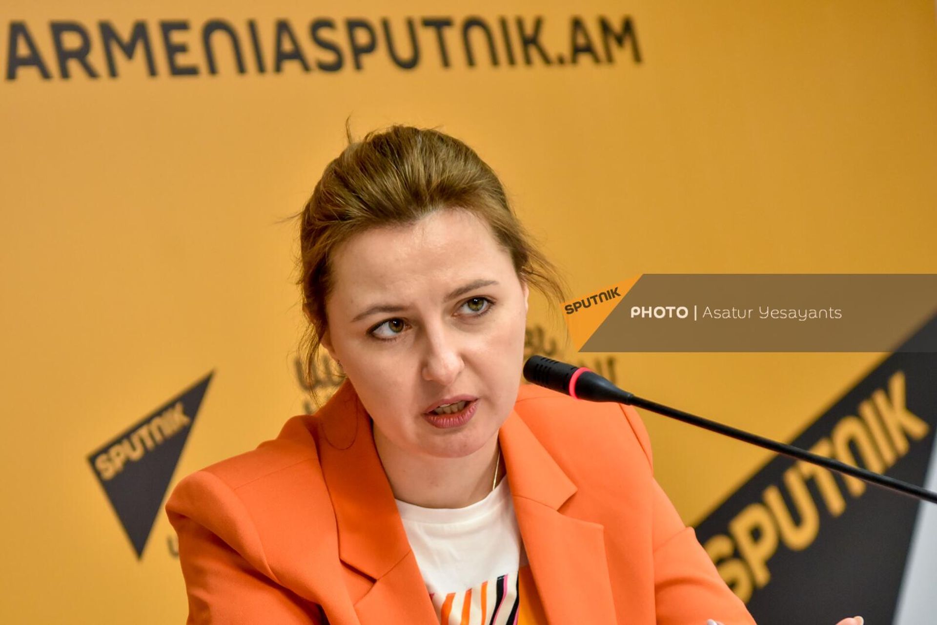 Анастасия Понамарева на пресс-конференции по теме Гуманитарное сотрудничество Российской Федерации и Республики Армения: текущее состояние, потенциал, механизмы оптимизации (31 марта 2023). Еревaн - Sputnik Армения, 1920, 31.03.2023