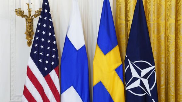 Флаги США, Финляндии, Швеции и НАТО  - Sputnik Армения