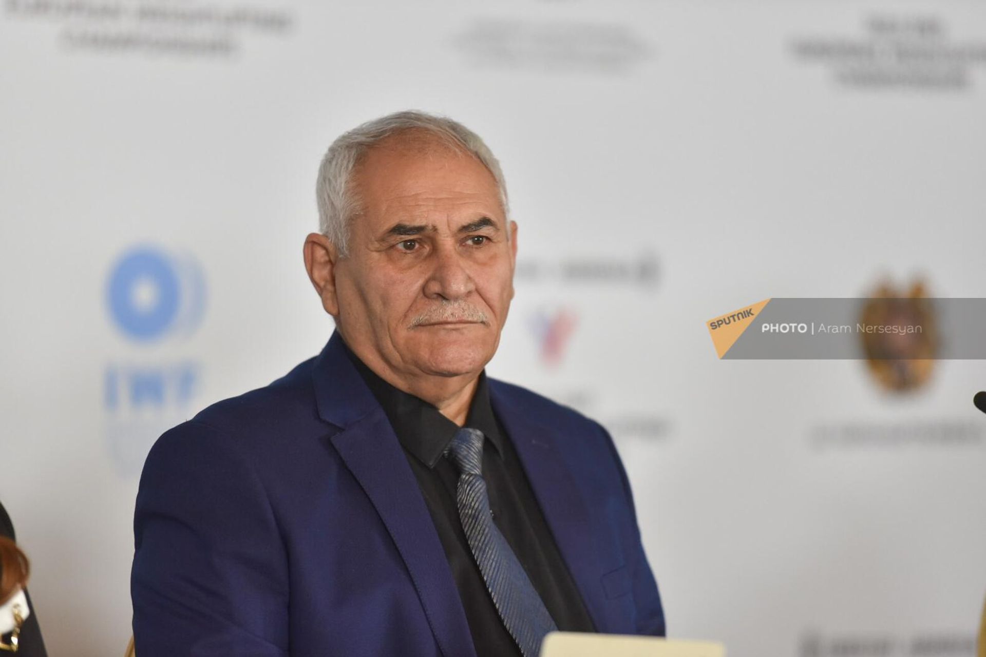 Президент IWF Махмуд Джалуд на пресс-конференции в преддверии Чемпионата Европы по тяжелой атлетике 2023 (13 апреля 2023). Еревaн - Sputnik Արմենիա, 1920, 13.04.2023