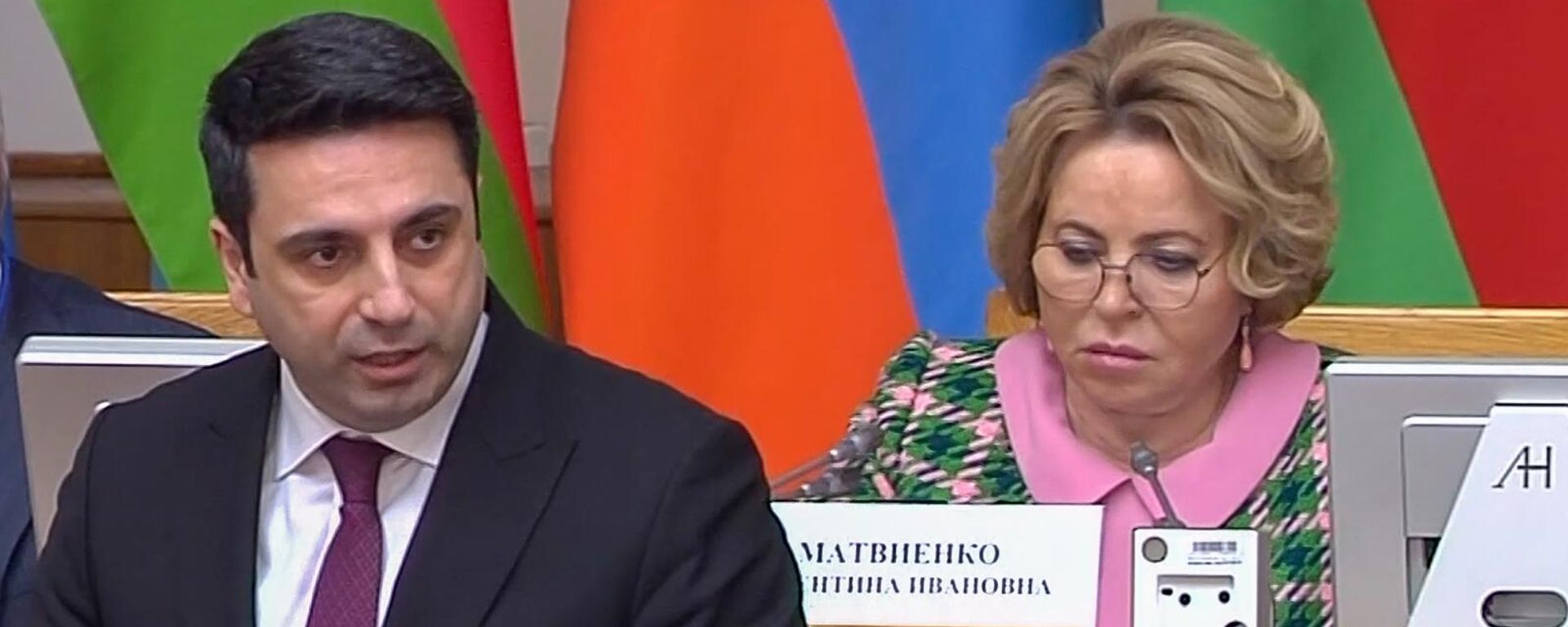 Спикер Национального собрания Армении Ален Симонян выступает на 55 пленарном заседании Межпарламентской Ассамблеи государств – участников СНГ (14 апреля 2023). Санкт-Петербург - Sputnik Армения, 1920, 24.04.2024