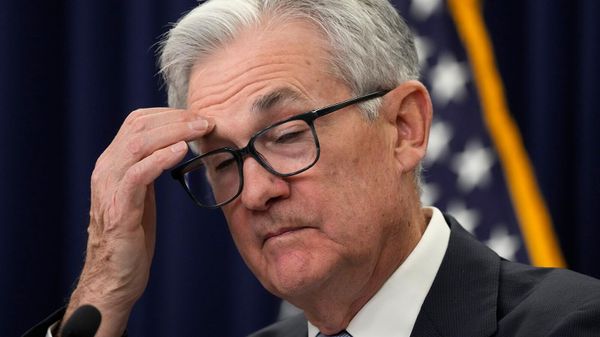 Председатель правления Федеральной резервной системы США Джером Пауэлл во время пресс-конференции (22 марта 2023). Вашингтон - Sputnik Армения