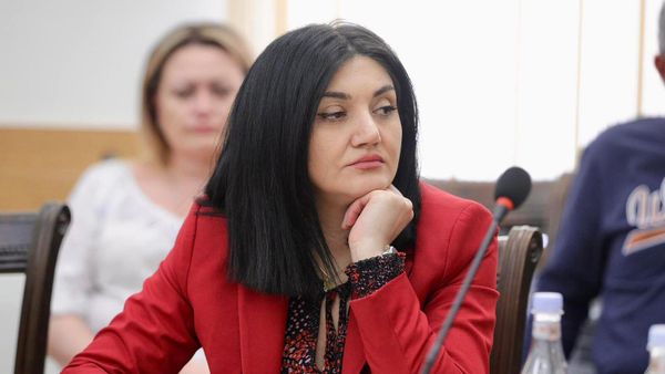 Лена Нанушян на встрече-обсуждении на тему Определение предотвращения незаконного оборота наркотиков в РА, текущего состояния, возможных проявлений, а также эффективных средств борьбы с ним (27 апреля 2023). Еревaн - Sputnik Армения