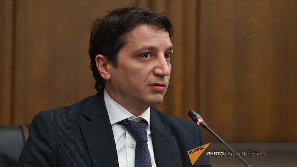 Министр финансов Ваге Ованнисян на обсуждении бюджетного отчета 2022 года (29 мая 2023). Еревaн - Sputnik Армения