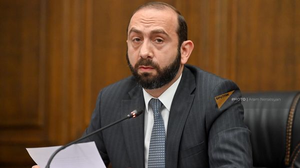 Министр иностранных дел Арарат Мирзоян на совместном заседании постоянных комиссий НС по внешним связям, финансово-кредитным и бюджетным вопросам (5 июня 2023). Еревaн - Sputnik Армения