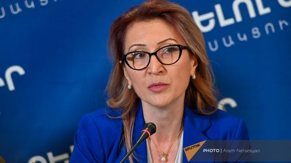 Мане Тандилян на пресс-конференции политсовета партии Страна для жизни (8 июня 2023). Еревaн - Sputnik Армения