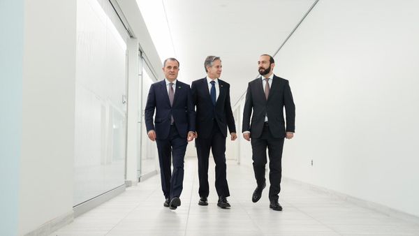 Трехсторонняя встреча глав МИД Армении и Азербайджана и госсекретаря США (27 июня 2023). Вашингтон - Sputnik Армения
