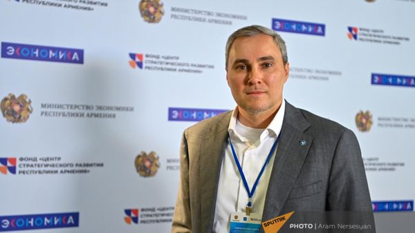 Генеральный директор Росатома Михаил Турундаев на армяно-российском форуме Цифровая трансформация предприятий промышленности: новые бизнес-модели и технологии (5 июля 2023). Еревaн - Sputnik Армения