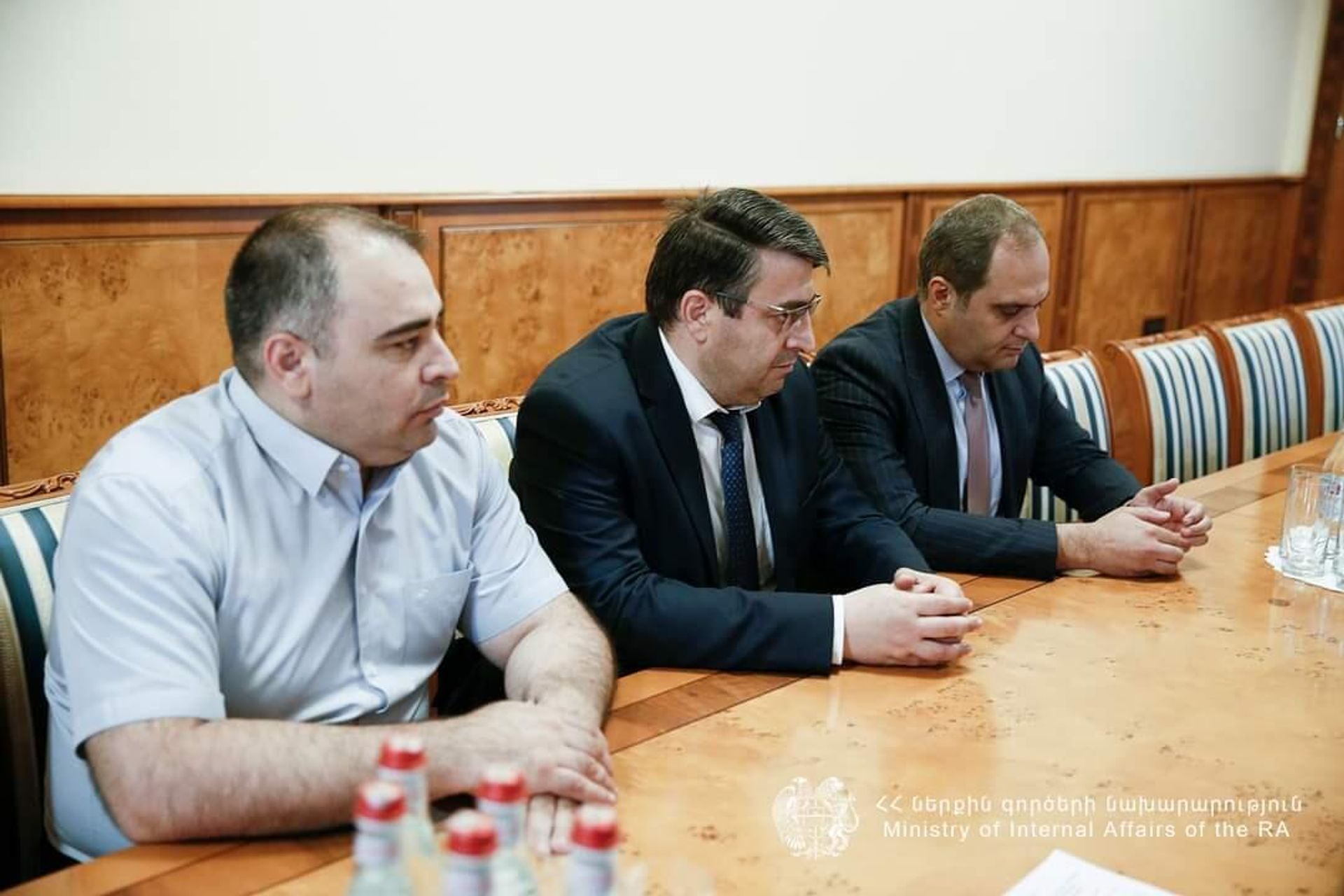 Министр внутренних дел Ваге Казарян принял председателя Палаты адвокатов Симона Бабаяна, руководителя Аппарата народного защитника Геворга Мкртчяна и ректора Академии адвокатов Ара Зограбяна (11 июля 2023). Еревaн - Sputnik Արմենիա, 1920, 11.07.2023