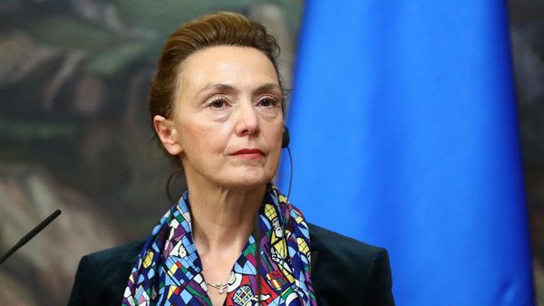 Генеральный секретарь Совета Европы Мария Пейчинович-Бурич во время пресс-конференции по итогам встречи с министром иностранных дел РФ (19 октября 2020). Москвa - Sputnik Армения