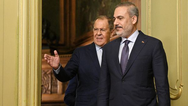 Пресс-подход по итогам встречи министров иностранных дел РФ и Турции Сергея Лаврова и Хакана Фидана (31 августа 2023). Москвa - Sputnik Армения