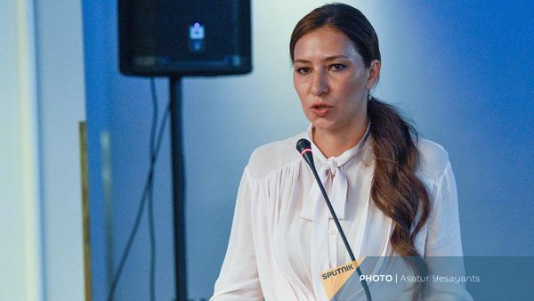Замминистра цифрового развития РФ Белла Черкесова на российско-армяном медиафоруме (8 сентября 2023). Еревaн - Sputnik Армения