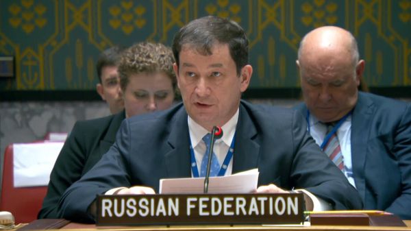 Первый заместитель постоянного представителя РФ в ООН Дмитрий Полянский на заседании Совета Безопасности ООН по Нагорному Карабаху (21 сентября 2023). Нью-Йорк - Sputnik Армения