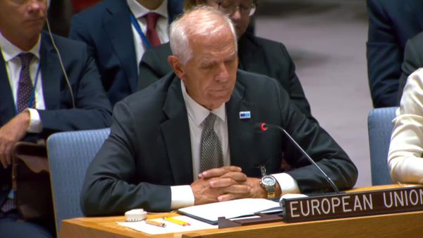 Верховный представитель ЕС по иностранным делам и политике безопасности Жозеп Боррель на заседании Совета Безопасности ООН по Нагорному Карабаху (21 сентября 2023). Нью-Йорк - Sputnik Армения