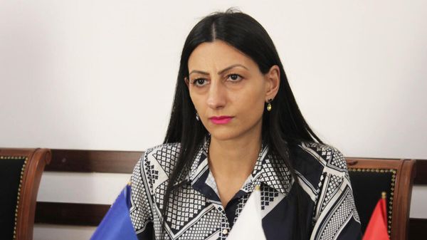 Защитник прав человека Анаит Манасян встретилась с руководителрм делегации Евросоюза в Армении, послом Василисом Марагосом (28 сентября 2023). Еревaн - Sputnik Армения