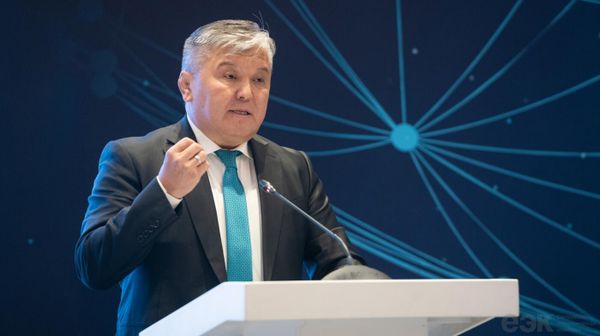 Министр по энергетике и инфраструктуре ЕЭК Арзыбек Кожошев на стратегической сессии VI Транспортно-логистического бизнес-форума New Silk Way (7 октября 2023). Астанa - Sputnik Армения