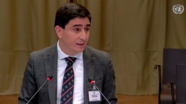 Представитель Армении по международным правовым вопросам Егише Киракосян на публичных слушаниях Армения против Азербайджана (12 октября 2023). Гаага - Sputnik Армения