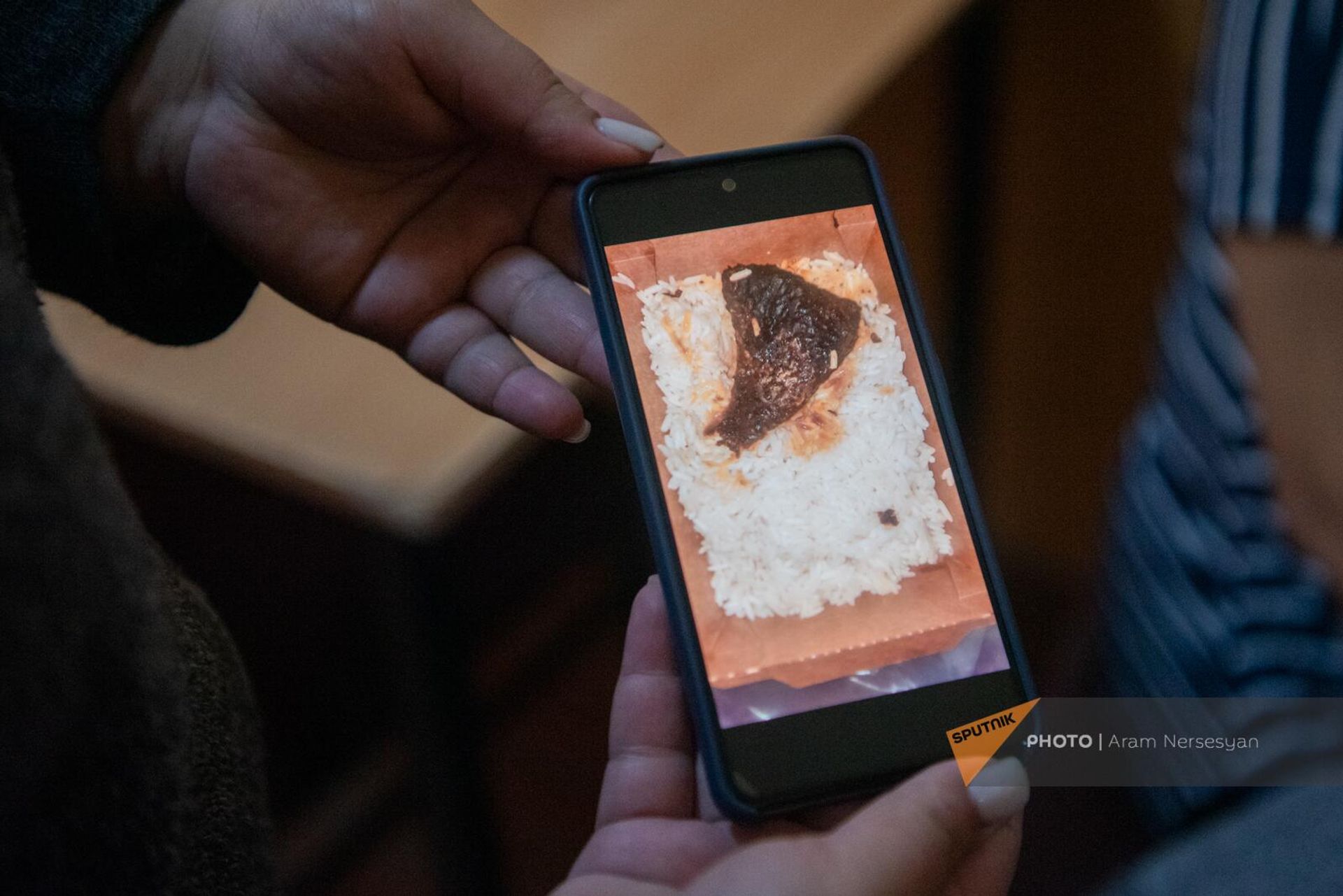 Нарине Каграманян показывает фотографию испорченных продуктов - Sputnik Արմենիա, 1920, 25.10.2023