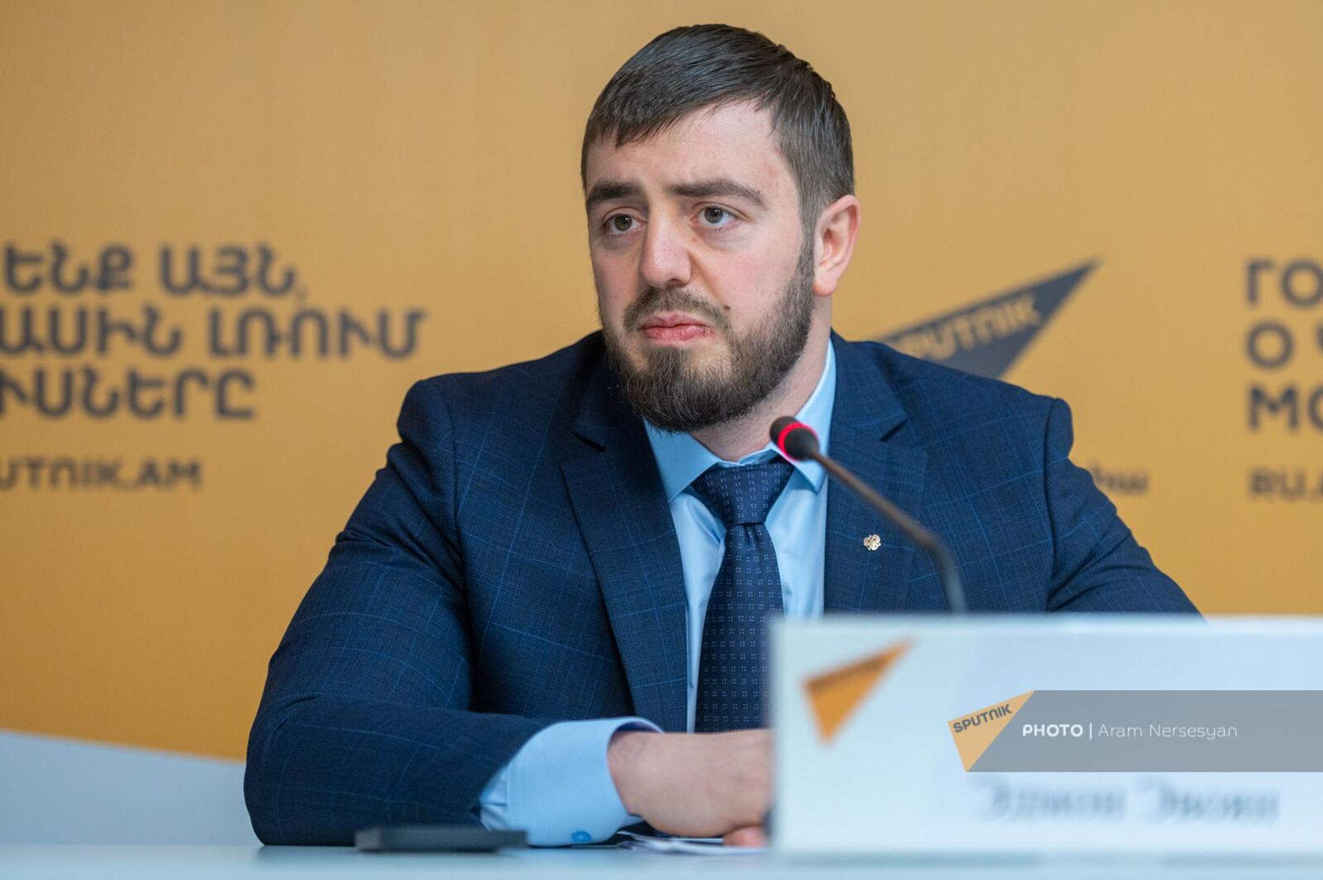 Заместитель председателя Российско-Армянского делового совета Эдмон Эвоян на пресс-конференции по итогам заседания межправкомиссии России и Армении (16 декабря 2023). Еревaн - Sputnik Армения, 1920, 16.12.2023