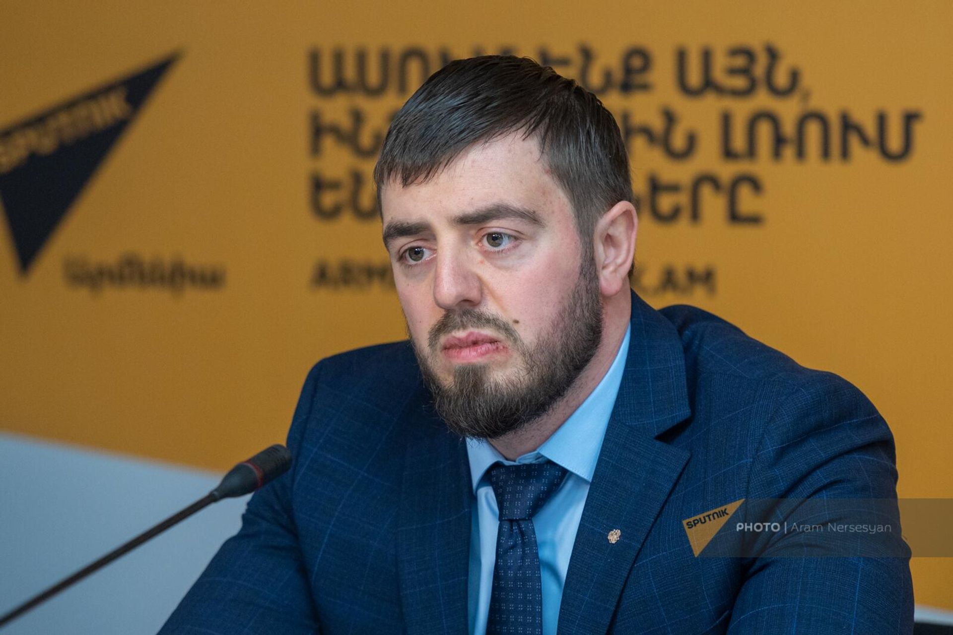 Заместитель председателя Российско-Армянского делового совета Эдмон Эвоян на пресс-конференции по итогам заседания межправкомиссии России и Армении (16 декабря 2023). Еревaн - Sputnik Արմենիա, 1920, 16.12.2023