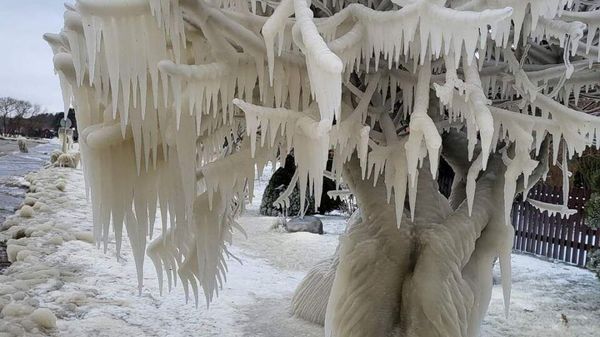 Шторм, ветер и мороз создали на Куршском заливе под Калининградом ледяное царство - Sputnik Армения