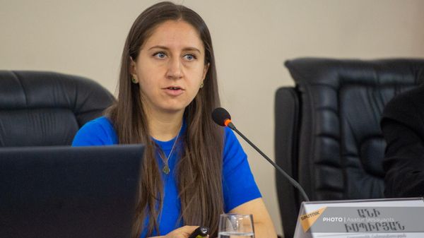 Замминистра экономики Ани Испирян на ежегодной итоговой пресс-конференции министерства (8 января 2023). Еревaн - Sputnik Армения