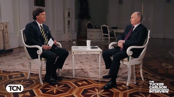 Кадр из интервью президента РФ Владимира Путина американскому журналисту Такеру Карлсону - Sputnik Армения