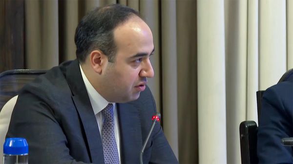 Замминистра труда и социального обеспечения Давид Хачатрян во время очередного заседания Правительства Армении (14 марта 2024). Еревaн - Sputnik Армения