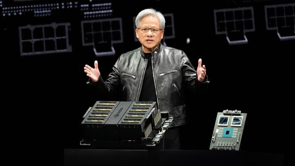 Генеральный директор Nvidia Дженсен Хуан выступает с основным докладом (18 марта 2024). Сан-Хосе - Sputnik Армения