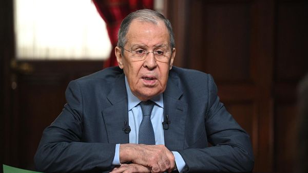 Министр иностранных дел РФ Сергей Лавров во время интервью радиостанциям Sputnik, Комсомольская правда и Говорит Москва (19 апреля 2024). Москвa - Sputnik Армения