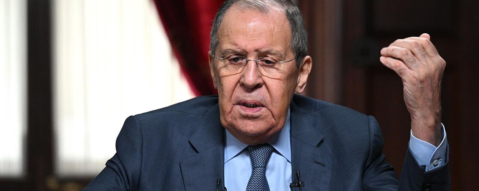 Министр иностранных дел РФ Сергей Лавров во время интервью радиостанциям: Спутник, Говорит Москва и Комсомольская правда (19 апреля 2024). Москвa - Sputnik Армения, 1920, 21.05.2024