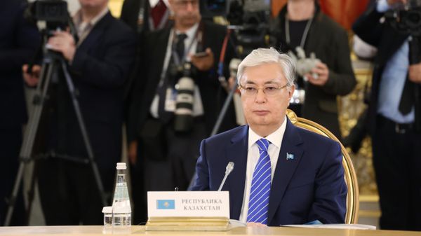 Президент Казахстана Касым-Жомарт Токаев на заседании Высшего Евразийского экономического совета (ВЕЭС) на саммите стран - участниц Евразийского экономического союза (ЕАЭС) (8 мая 2024). Москва - Sputnik Армения