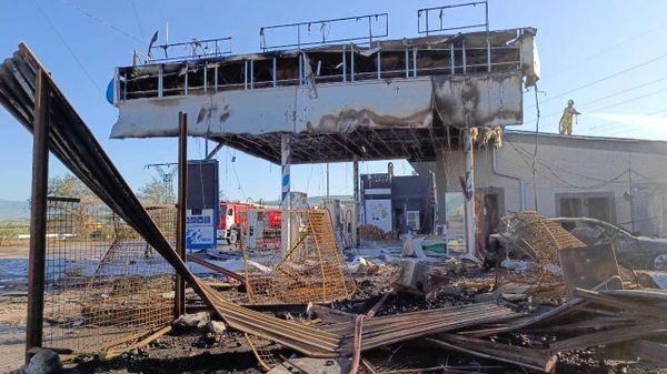 Газозаправочная станция на трассе Еревaн - Севaн, на которой произошел взрыв (7 июня 2024). Котайк - Sputnik Армения