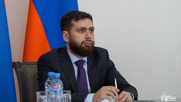 Замминистра иностранных дел Ваан Костанян на 48-м заседании СМИД государств-членов Организации черноморского экономического сотрудничества (ОЧЭС) в формате видеосвязи (28 июня 2024). Еревaн - Sputnik Армения