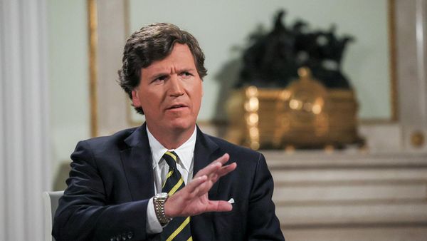 Американский журналист, основатель видеоплатформы Tucker Carlson Network Такер Карлсон во время интервью президента РФ (6 февраля 2024). Москвa - Sputnik Армения