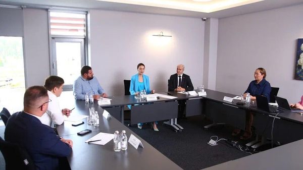 Мика Бадалян и Алена Аршинова на заседании Совета НКО Евразия (9 июля 2024). Москва - Sputnik Армения