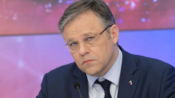Посол по особым поручениям МИД России по преступлениям киевского режима Родион Мирошник на пресс-конференции, посвященной событиям в Крокус Сити Холле (29 марта 2024). Москвa - Sputnik Армения