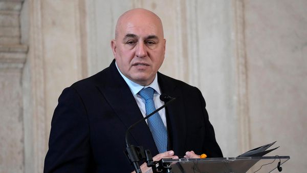Министр обороны Италии Гвидо Крозетто во время пресс-конференции (9 февраля 2023). Рим - Sputnik Армения