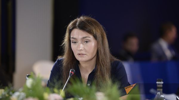 Ректор Всероссийской академии торговли Министерства экономического развития Российской Федерации Идрисова Виттория Викторовна во время сессии Единый рынок труда: перспективы развития в рамках ЕЭФ 2024 (30 сентября 2024). Еревaн - Sputnik Армения