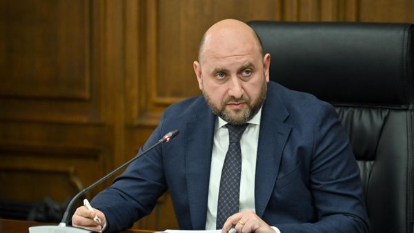 Председатель Центробанка Мартин Галстян на совместном заседании постоянных комиссий НС (28 октября 2024). Еревaн - Sputnik Армения