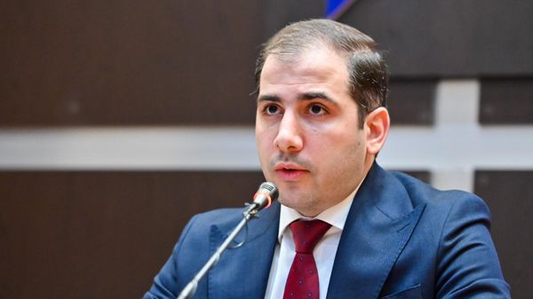 Глава КГД Эдуард Акопян во время пресс-конференции по итогам 2024 года (16 января 2025). Еревaн - Sputnik Армения